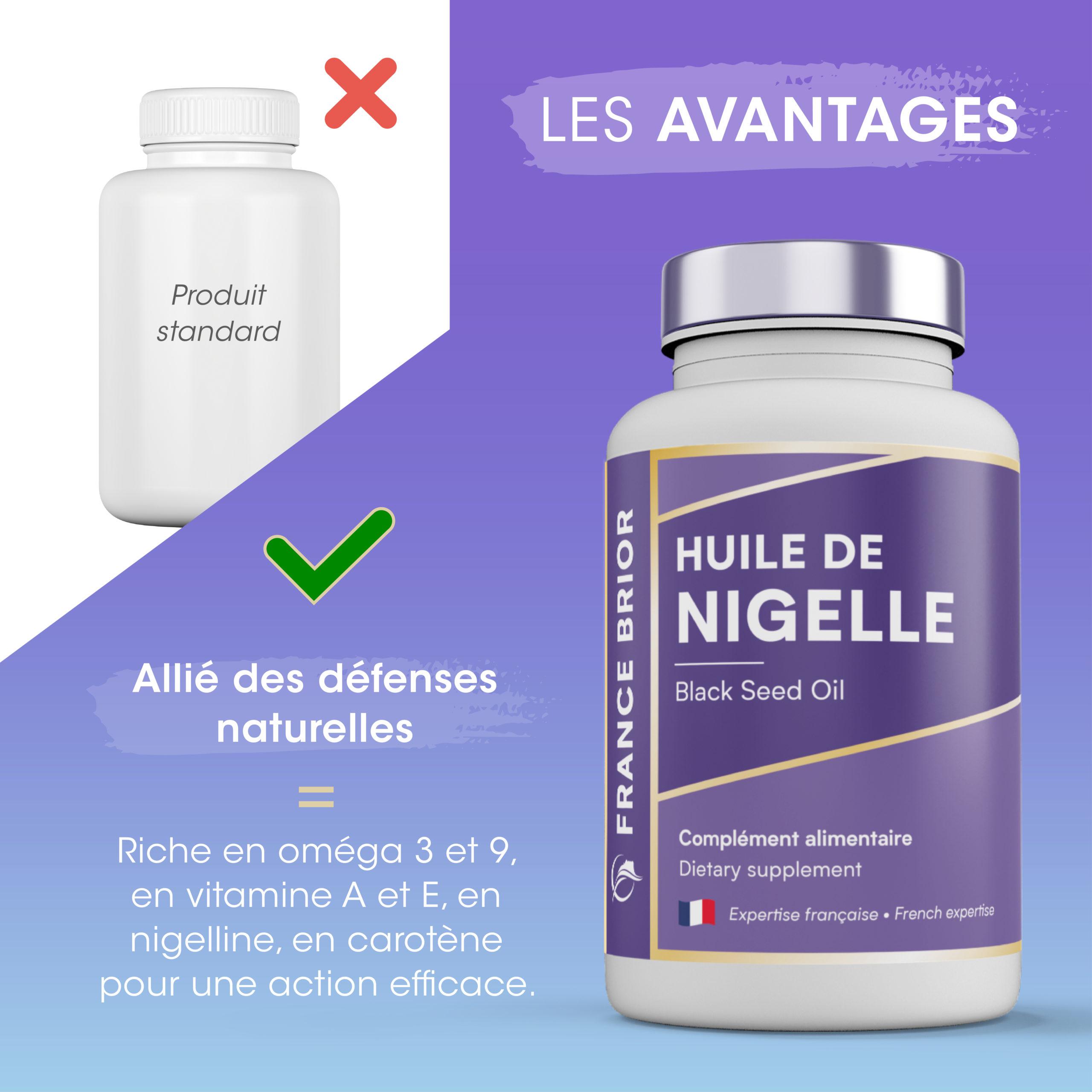 Huile de Nigelle en Capsules - Dosage 500 mg - Stimule les
