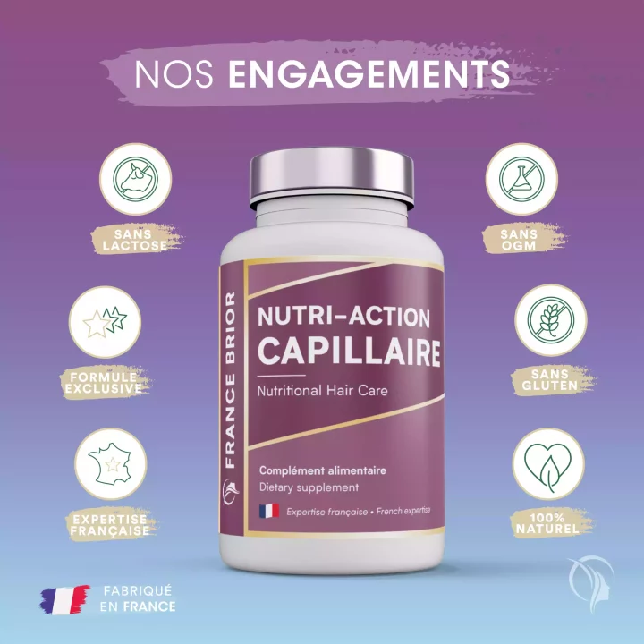 Engagements du complément alimentaire Nutri-action capillaire France Brior