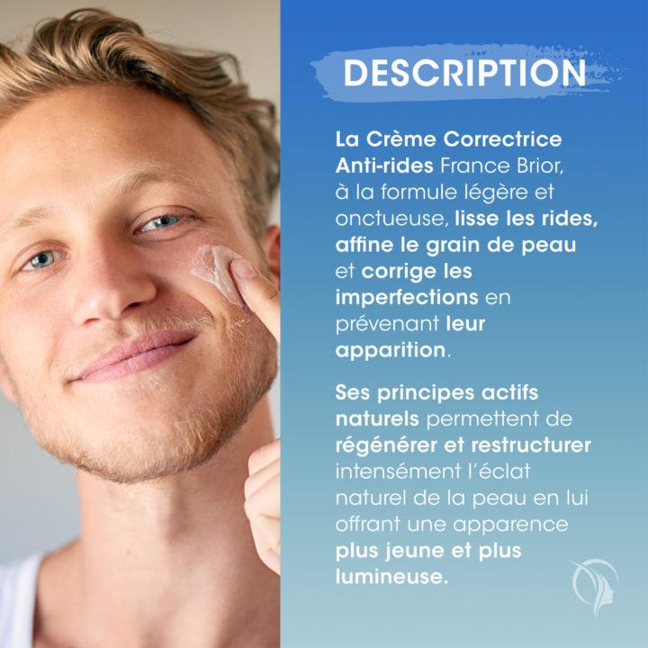 description du cosmétique crème correctrice anti-rides France Brior