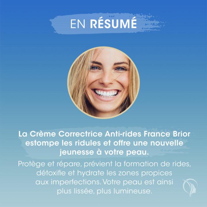 description du cosmétique crème correctrice anti-rides France Brior