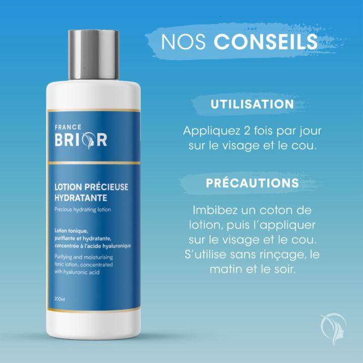 Conseils du cosmétique Lotion précieuse hydratante France Brior