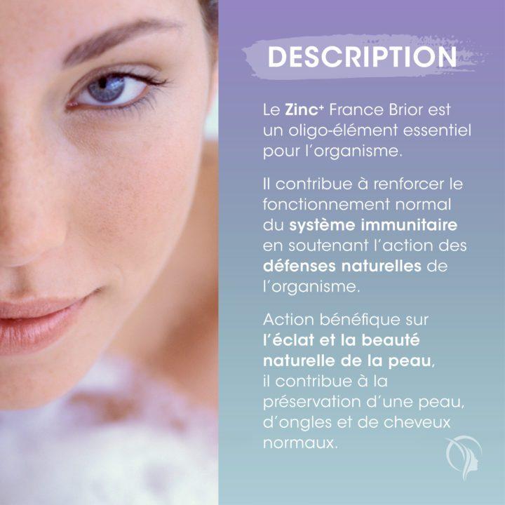 Description du complément alimentaire Zinc+ France Brior